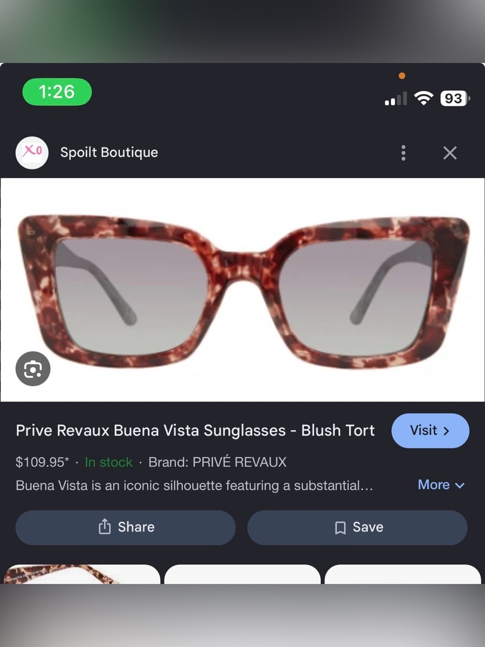 New prive Revaux Buena Vista Sunglasses - Blush Tort - Picture 2 of 7